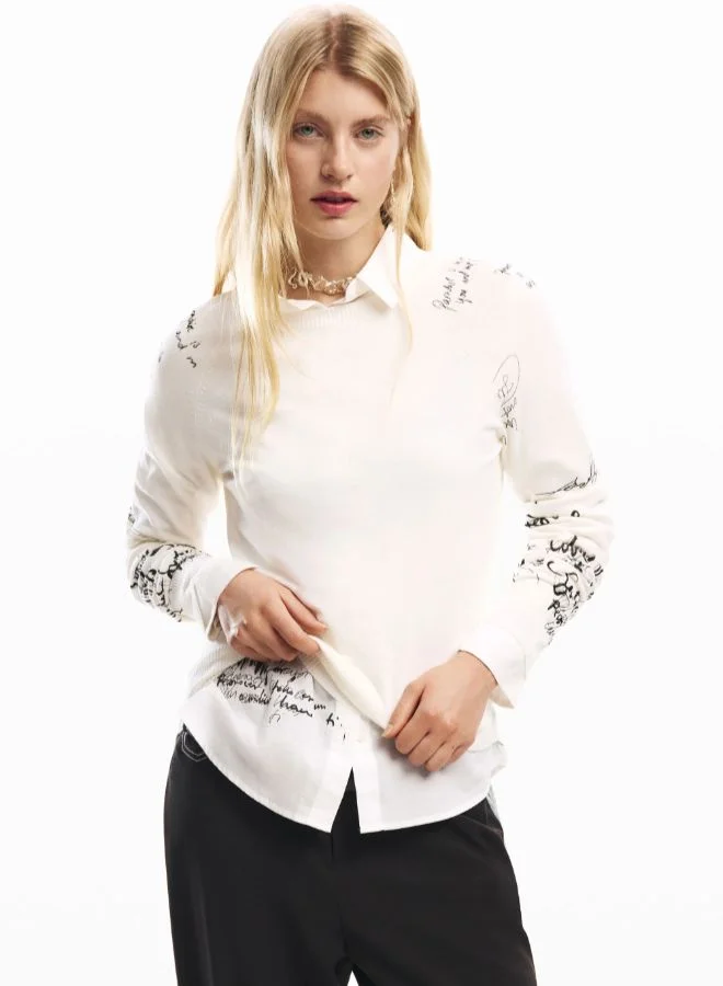 DESIGUAL Black Straight Pants In Two Materials for Women | Best Price UAE